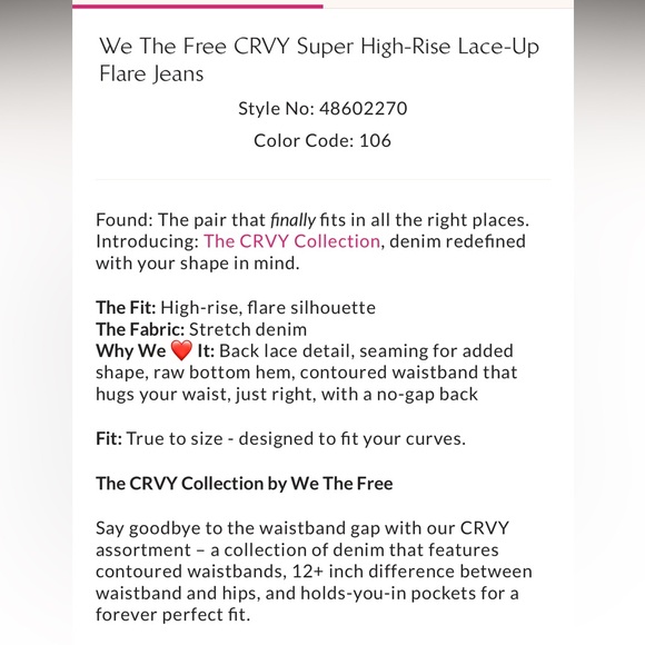 Free people Crvy super high rise lace up flare jeans - Picture 6 of 9